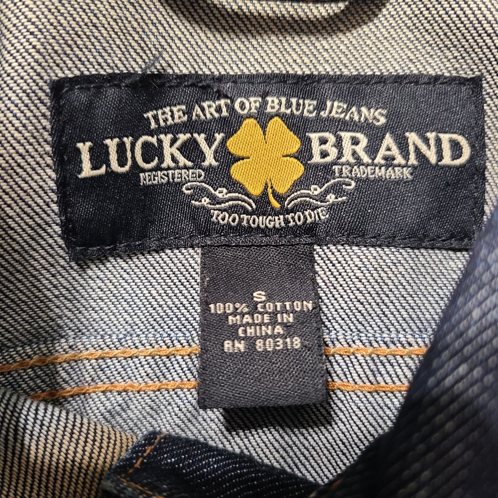 Lucky Brand Womens Small Blue Jean Jacket Adelaide Denim Tomboy Trucker - Picture 5 of 6